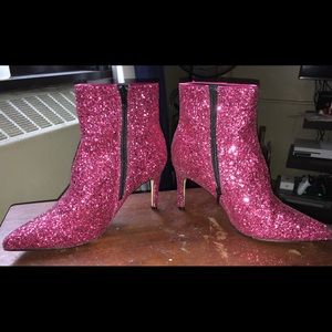 Pink ankle boots
